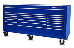 Proto® 550S 88" Workstation - 22 Drawer, Gloss Blue - Exact Industrial Supply