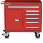 Proto® 560S 45" Workstation- 6 Drawer & 1 Shelf- Gloss Red - Exact Industrial Supply