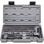 Proto® 91 Piece Multibit Set with Ratcheting Screwdriver and T-Handle - Exact Industrial Supply