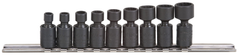 Proto® 1/4" Drive 9 Piece Metric Universal Impact Socket Set - 12 Point - Exact Industrial Supply