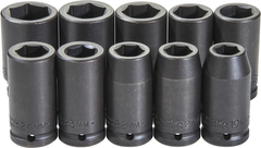 Proto® 3/4" Drive 10 Piece Impact Socket Set - 6 Point - Exact Industrial Supply