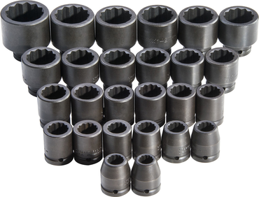 Proto® 3/4" Drive 26 Piece Metric Impact Socket Set - 12 Point - Exact Industrial Supply