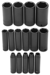 Proto® 3/8" Drive 15 Piece Deep Impact Socket Set - 6 Point - Exact Industrial Supply