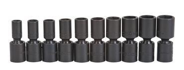 Proto® 3/8" Drive 10 Piece Deep Metric Universal Impact Socket Set - 6 Point - Exact Industrial Supply