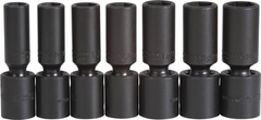 Proto® 1/2" Drive 7 Piece Deep Metric Universal Impact Socket Set - 6 Point - Exact Industrial Supply