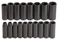 Proto® 1/2" Drive 18 Piece Deep Impact Socket Set - 6 Point - Exact Industrial Supply