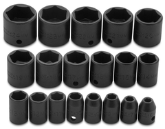 Proto® 3/8" Drive 19 Piece Metric Impact Socket Set - 6 Point - Exact Industrial Supply