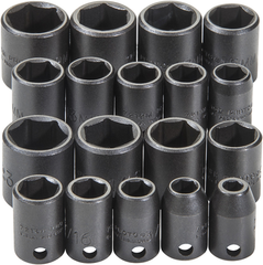 Proto® 3/8" Drive 18 Piece Universal Impact Socket Set - 6 Point - Exact Industrial Supply
