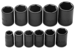 Proto® 1/2" Drive 11 Piece Impact Socket Set - 6 Point - Exact Industrial Supply