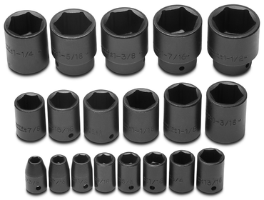 Proto® 1/2" Drive 19 Piece Impact Socket Set - 6 Point - Exact Industrial Supply