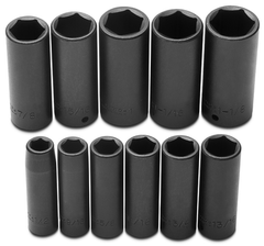 Proto® 1/2" Drive 11 Piece Deep Impact Socket Set - 6 Point - Exact Industrial Supply