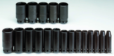 Proto® 1/2" Drive 19 Piece Deep Impact Socket Set - 6 Point - Exact Industrial Supply