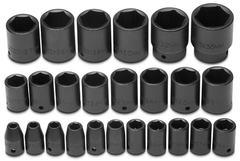 Proto® 1/2" Drive 25 Piece Metric Impact Socket Set - 6 Point - Exact Industrial Supply