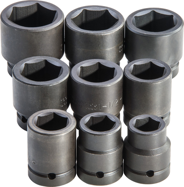 Proto® 1" Drive 9 Piece Impact Socket Set - 6 Point - Exact Industrial Supply