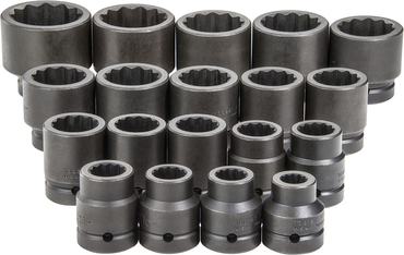 Proto® 1" Drive 19 Piece Impact Socket Set - 12 Point - Exact Industrial Supply