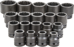 Proto® 1" Drive 19 Piece Impact Socket Set - 12 Point - Exact Industrial Supply