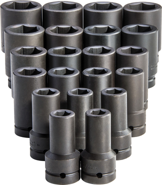 Proto® 1" Drive 21 Piece Deep Impact Socket Set - 6 Point - Exact Industrial Supply