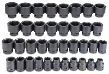 Proto® 1" Drive 37 Piece Impact Socket Set-6 Point - Exact Industrial Supply