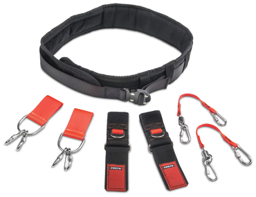 Proto® Tethering Large Comfort Belt Set with (2) Belt Adapter (JBELTAD2) and D-Ring Wrist Strap System (2) JWS-DR and (2) JLANWR6LB - Exact Industrial Supply