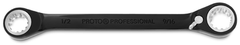 Proto® Black Chrome Double Box Reversible Ratcheting Wrench 1/2" x 9/16" - Spline - Exact Industrial Supply