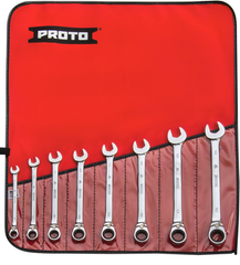 Proto® 8 Piece Full Polish Metric Ratcheting Wrench Set - 12 Point - Exact Industrial Supply