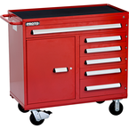 Proto® 460 Series 45" Workstation - 6 Drawer & 1 Shelf, Red - Exact Industrial Supply