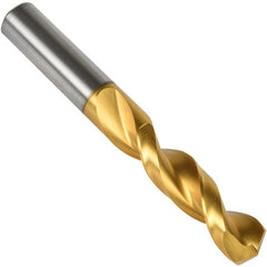 #1 Precision Twist Drill HSS TiN QC 135 Stub Drill Short ANSI Series QC41G E-code # QC41GN1 - Exact Industrial Supply