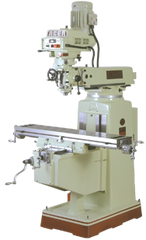 Electronic Variable Speed Vertical Mill - R-8 Spindle - 10 x 50'' Table Size -Box Way - 3HP - 3PH - 220V Motor - Exact Industrial Supply