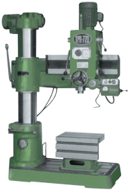 Radial Drill Press - #TPR720A - 29-1/2'' Swing; 2HP, 3PH, 220V Motor - Exact Industrial Supply
