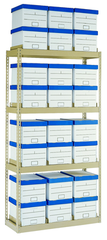 42 x 16.94 x 84'' - 4 Level Records Storage Rack (Tan) - Exact Industrial Supply