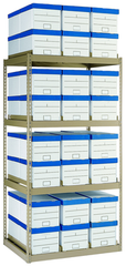 42 x 32.88 x 84'' - 4 Level Records Storage Rack (Tan) - Exact Industrial Supply