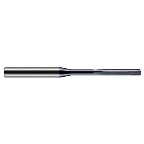 Miniature Reamers - 0.0625″ (1/16″) Reamer Diameter × 0.4370″ (7/16″) Margin Length Carbide Reamer, 4 Flutes, AlTiN Coated - Exact Industrial Supply
