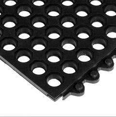 24 / Seven Floor Mat - 3' x 3' x 5/8" ThickÂ (Black Drainage All Purpose) - Exact Industrial Supply