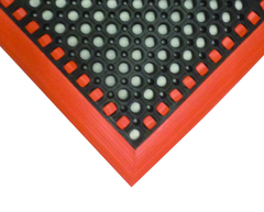 40" x 52" x 7/8" Thick Safety Wet / Dry Mat - Black / Orange - Exact Industrial Supply