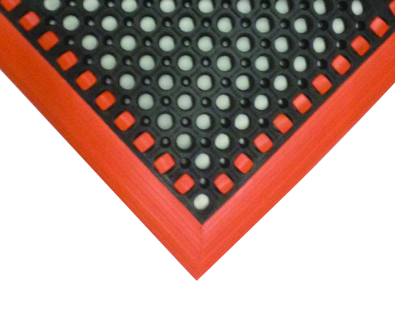 40" x 64" x 7/8" Thick Safety Wet / Dry Mat - Black / Orange - Exact Industrial Supply