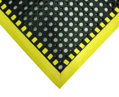 40" x 64" x 7/8" Thick Safety Wet / Dry Mat - Black / Yellow - Exact Industrial Supply
