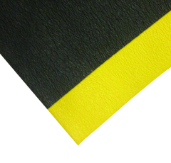 3' x 60' x 3/8" Safety Soft Comfot Mat - Yellow/Black - Exact Industrial Supply
