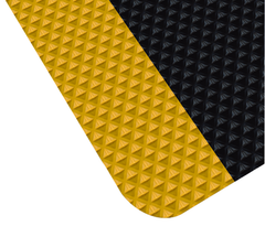 3' x 10' x 11/16" Thick Traction Anti Fatigue Mat - Yellow/Black - Exact Industrial Supply