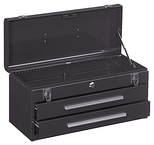 2-Drawer Portable Tool Chest - Model No.220B Brown 9.75H x 8.63D x 20.13''W - Exact Industrial Supply