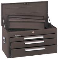 263 3-Drawer Mechanic's Chest - Model No.263B Brown 14.75H x 12-1/8D x 26.13''W - Exact Industrial Supply