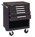 5-Drawer Roller Cabinet w/ball bearing Dwr slides - 35'' x 18'' x 27'' Brown - Exact Industrial Supply