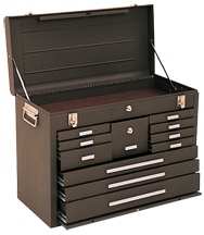 Journeyman 11-Drawer Chest - Model No.3611B Brown 18-7/8H x 12-1/8D x 26.75''W - Exact Industrial Supply