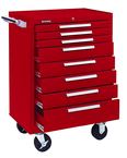 8-Drawer Roller Cabinet w/ball bearing Dwr slides - 39'' x 18'' x 27'' Red - Exact Industrial Supply