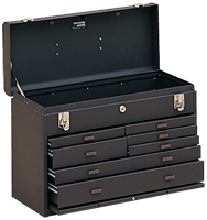 7-Drawer Apprentice Machinists' Chest - Model No.520B Brown 13.63H x 8.5D x 20.13''W - Exact Industrial Supply