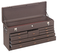 8-Drawer Journeyman Chest - Model No.526B Brown 13.63H x 8.5D x 26.75''W - Exact Industrial Supply