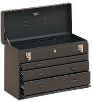 3-Drawer Apprentice Machinists' Chest - Model No.620 Brown 13.63H x 8.5D x 20.13''W - Exact Industrial Supply