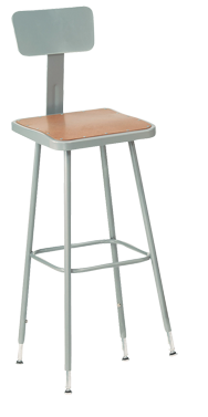 25" - 33" Adjustable Stool With Backrest - Exact Industrial Supply