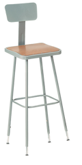 25" - 33" Adjustable Stool With Backrest - Exact Industrial Supply