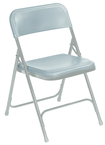 Plastic Folding Chair - Plastic Seat/Back Steel Frame - Grey - Exact Industrial Supply