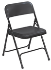 Plastic Folding Chair - Plastic Seat/Back Steel Frame - Black - Exact Industrial Supply